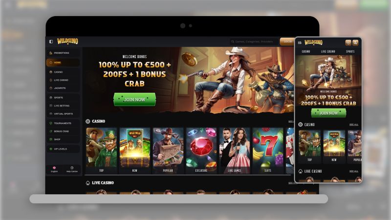 Wildsino Casino mobile interface screenshot